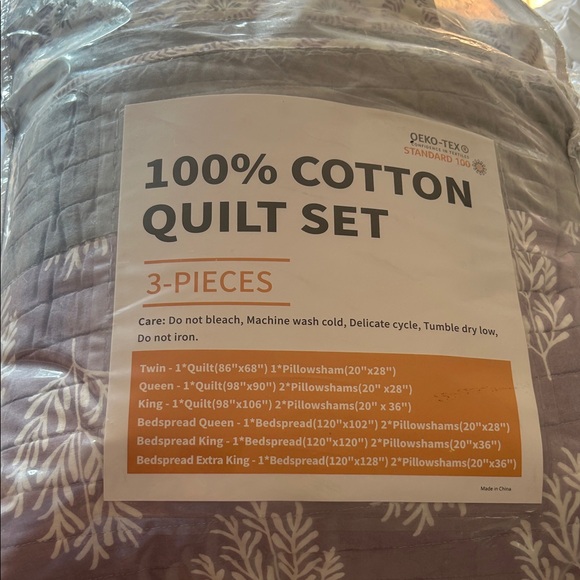 Elegant Gray and Purple Quilt Set - Picture 8 of 8